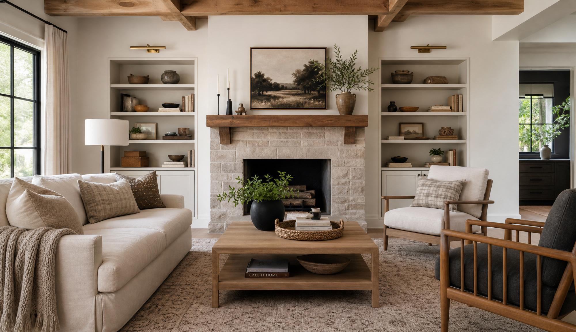 Virtually staged living room